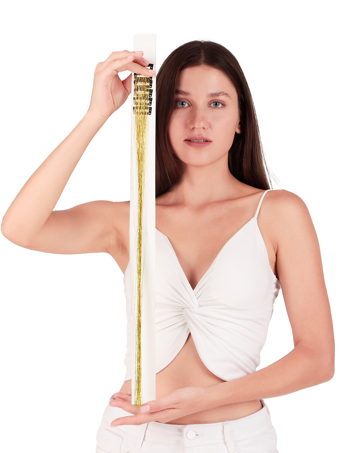 Secret Lives Set Of 6 Synthetic Fiber Clip In Hair Tinsel Extensions