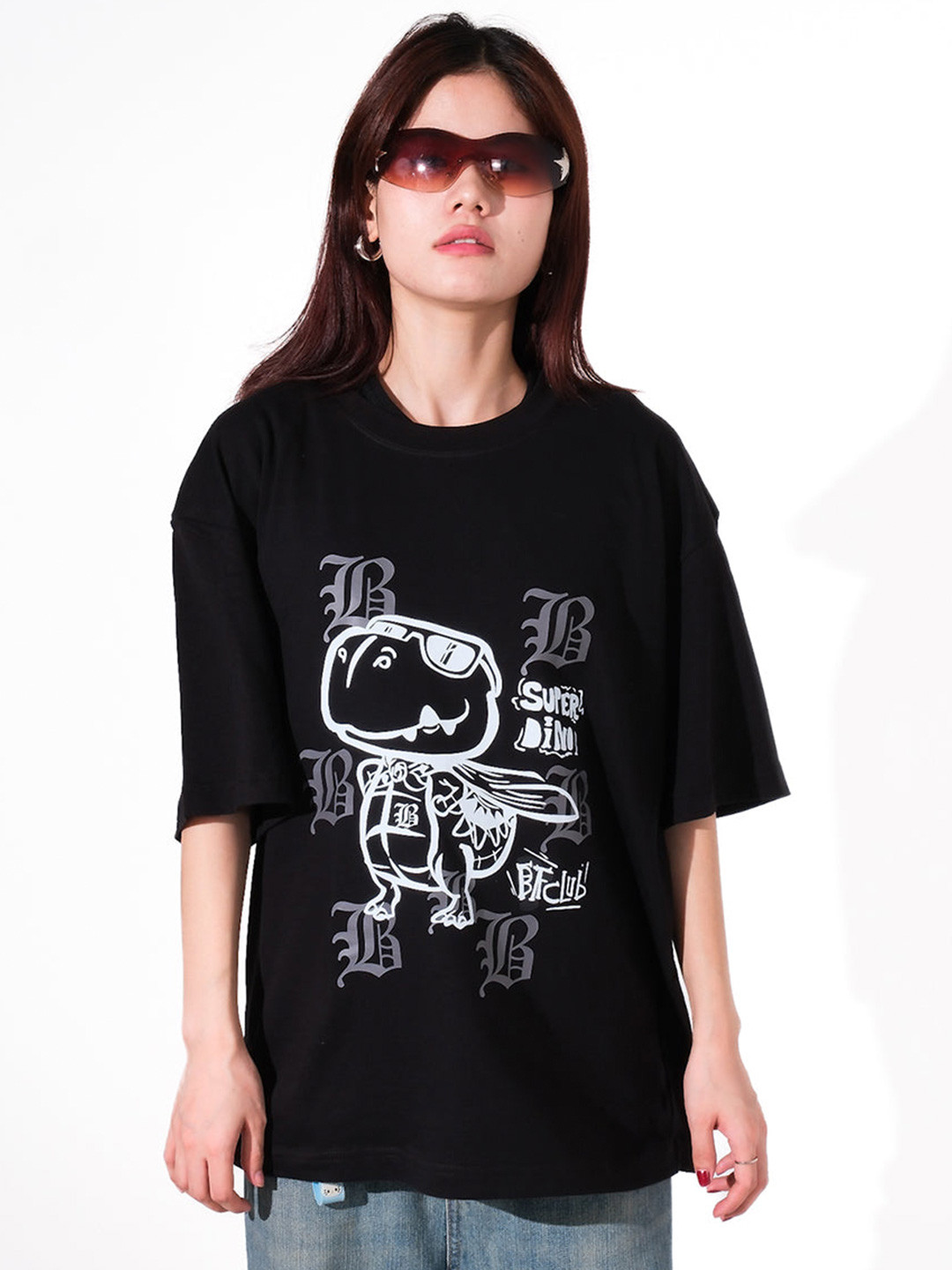 TheBTclub Unisex Activchill Graphic Printed Drop-Shoulder Sleeves Cotton T-shirt