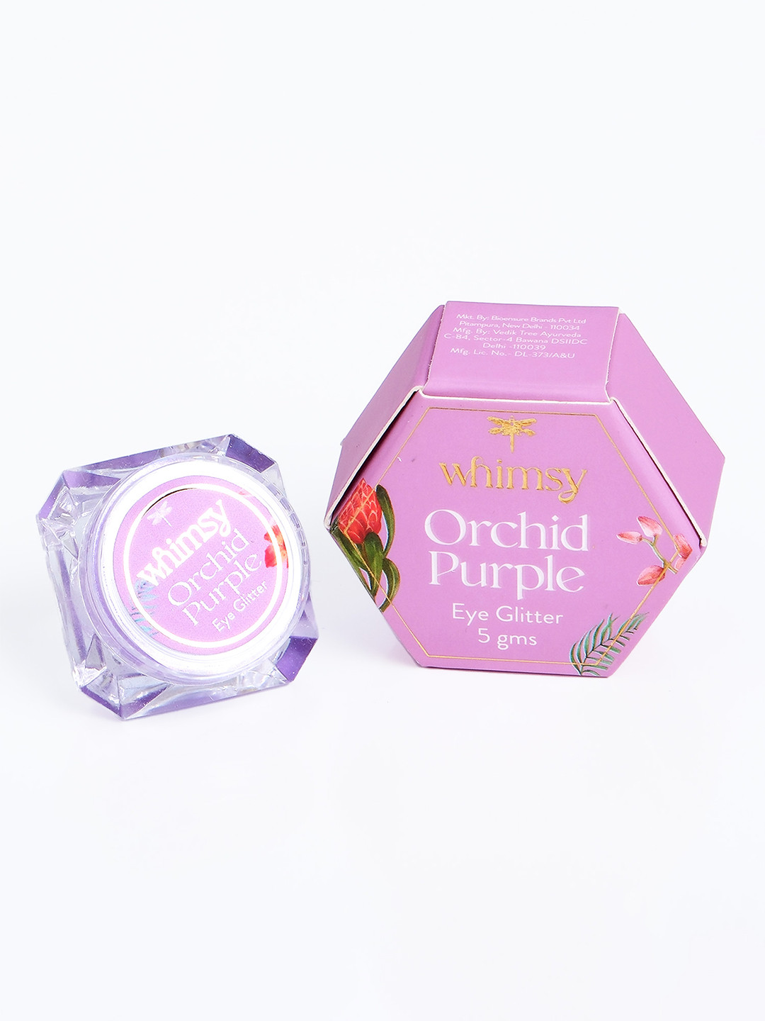 Whimsy Safe & Organic Eye Glitters For Girls - 5g - Orchid Purple