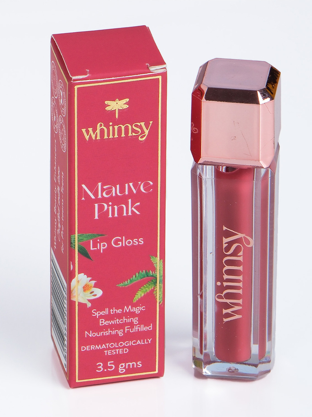 Whimsy Beauty Gloss N Go Non-sticky & Lightweight Lip Gloss- 3.5g- Mauve Pink