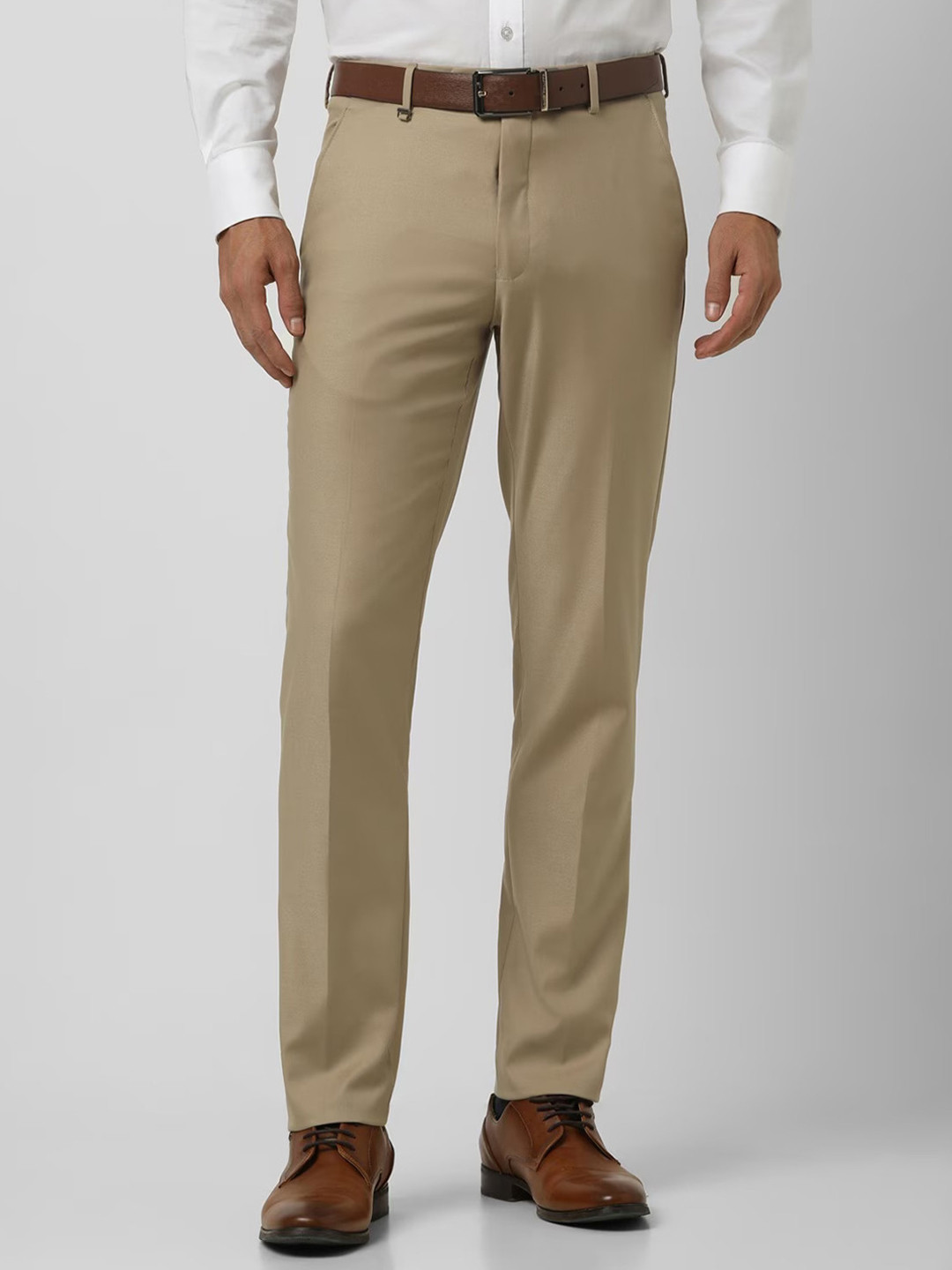 VILLAIN Men Solid Mid-Rise Classic Regular Fit Formal Trousers