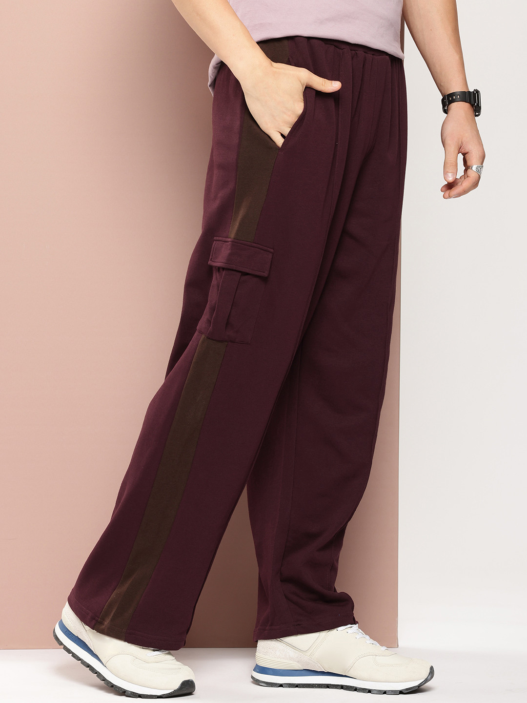 Stormborn Men Striped Relaxed Fit Korean Track Pants