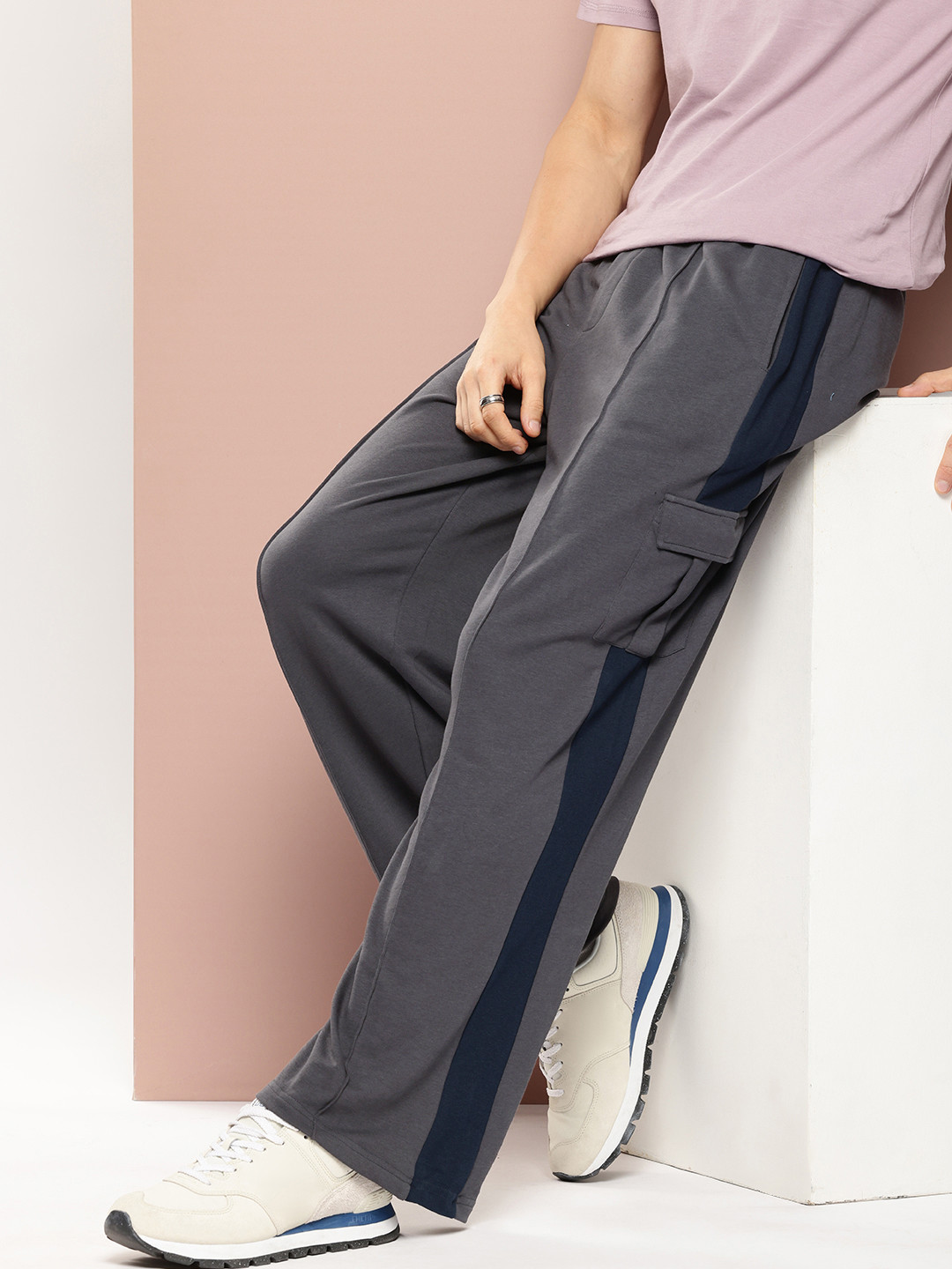 Stormborn Men Striped Relaxed Fit Korean Track Pants