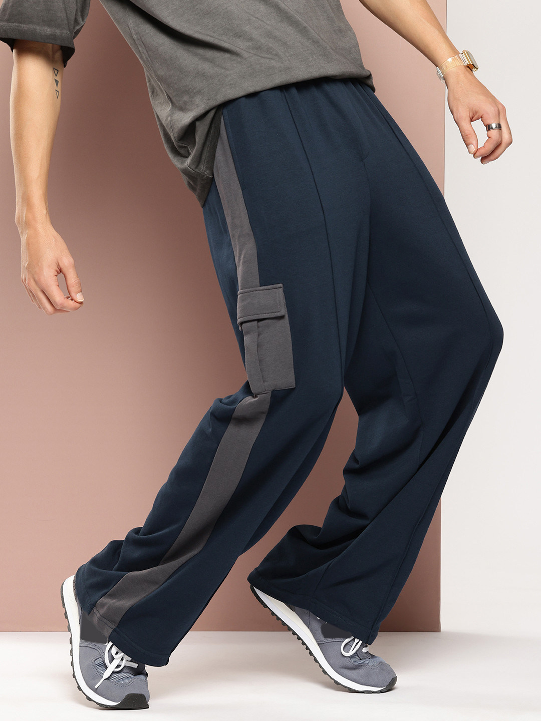 Stormborn Men Striped Relaxed Fit Korean Track Pants