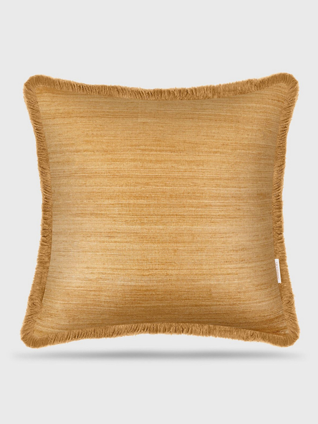 Mirooh Beige Self Design Filled Square Cushion