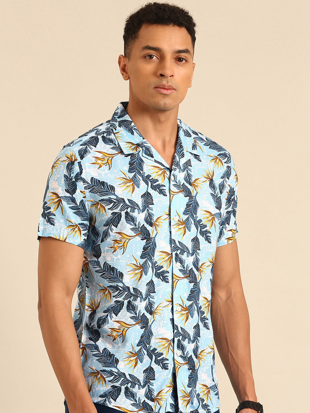 Being Human Slim Fit Tropical Printed Casual Shirt