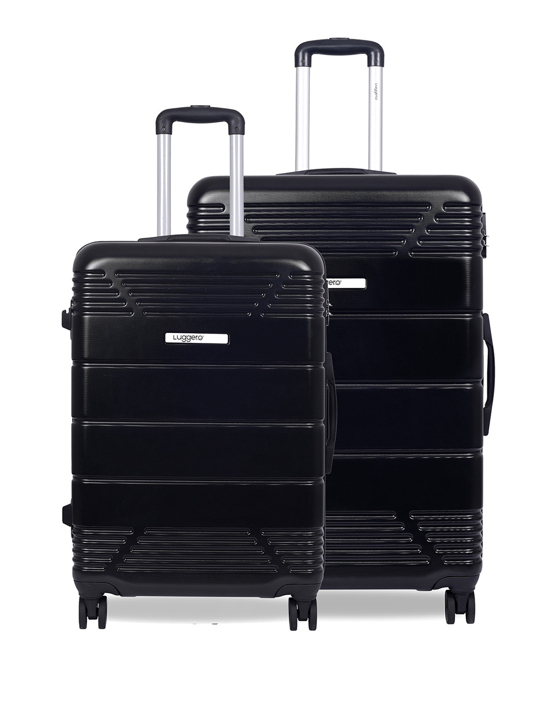 Luggero Set Of 2 Textured Trolley Suitcase
