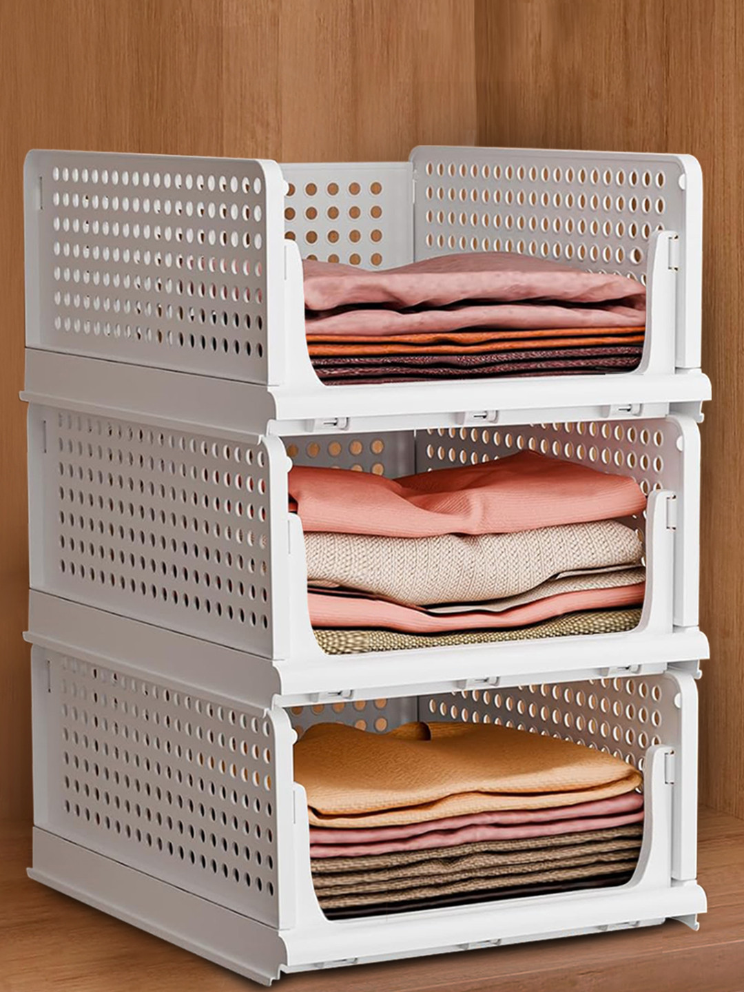 Story@home White 3 Pieces Self Design Multi-Utility Organisers