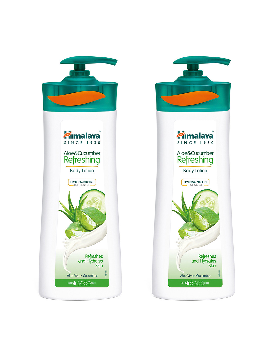Himalaya Set Of 2 Aloe & Cucumber Refreshing Body Lotion - 400ml Each