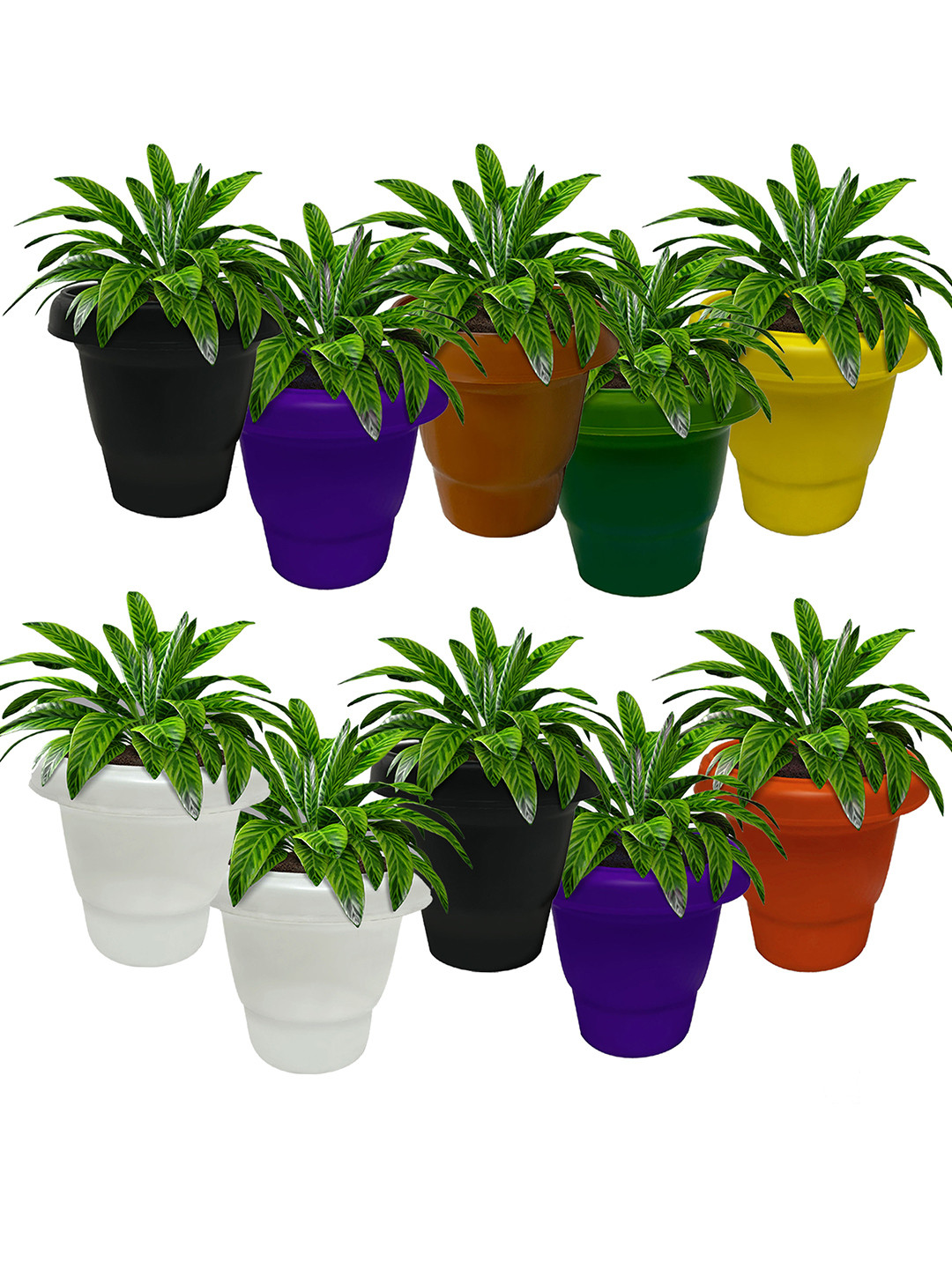 Urban Choice Green Textured Non-Hanging Artificial Pot