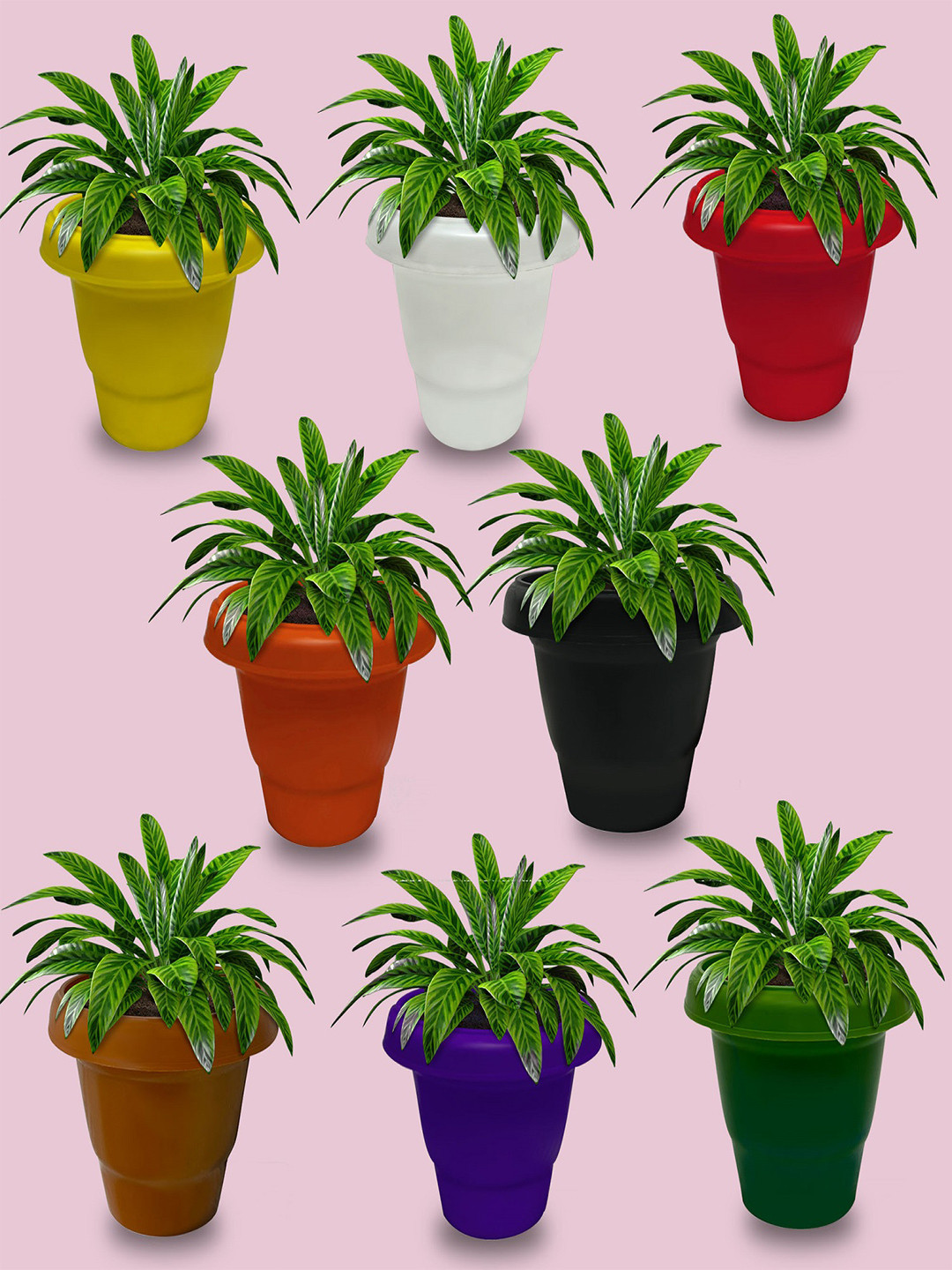 Urban Choice Black Textured Non-Hanging Artificial Pot