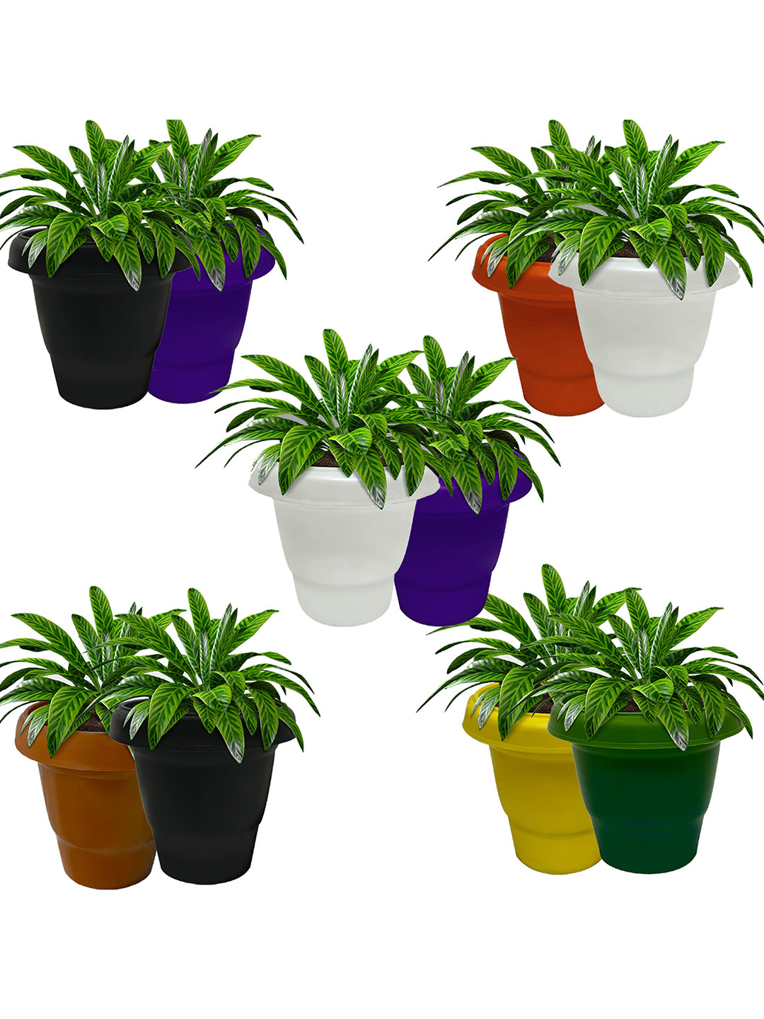 Urban Choice White Matte Finish Lightweight Planters