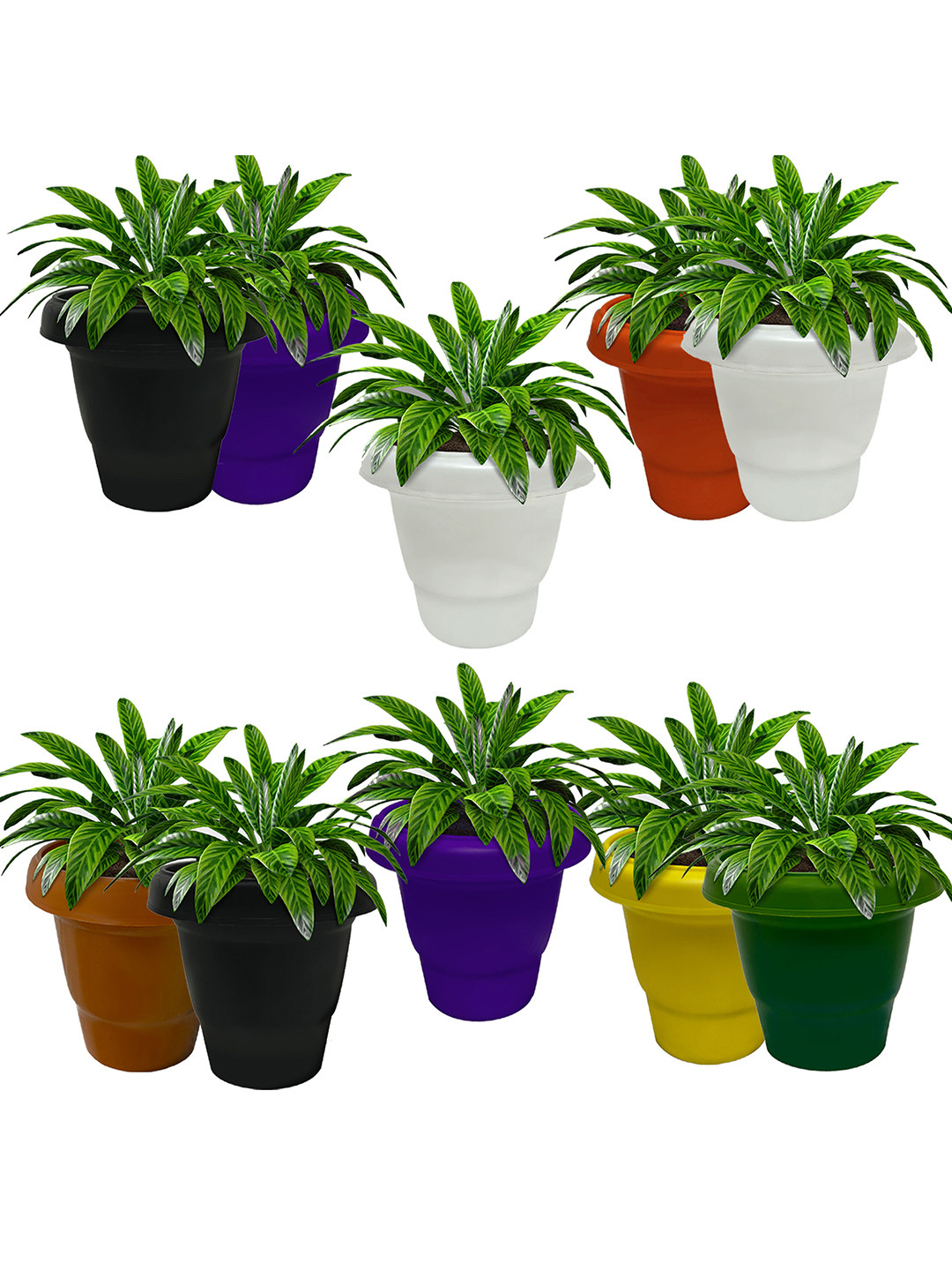 Urban Choice Blue Textured Non-Hanging Artificial Pot