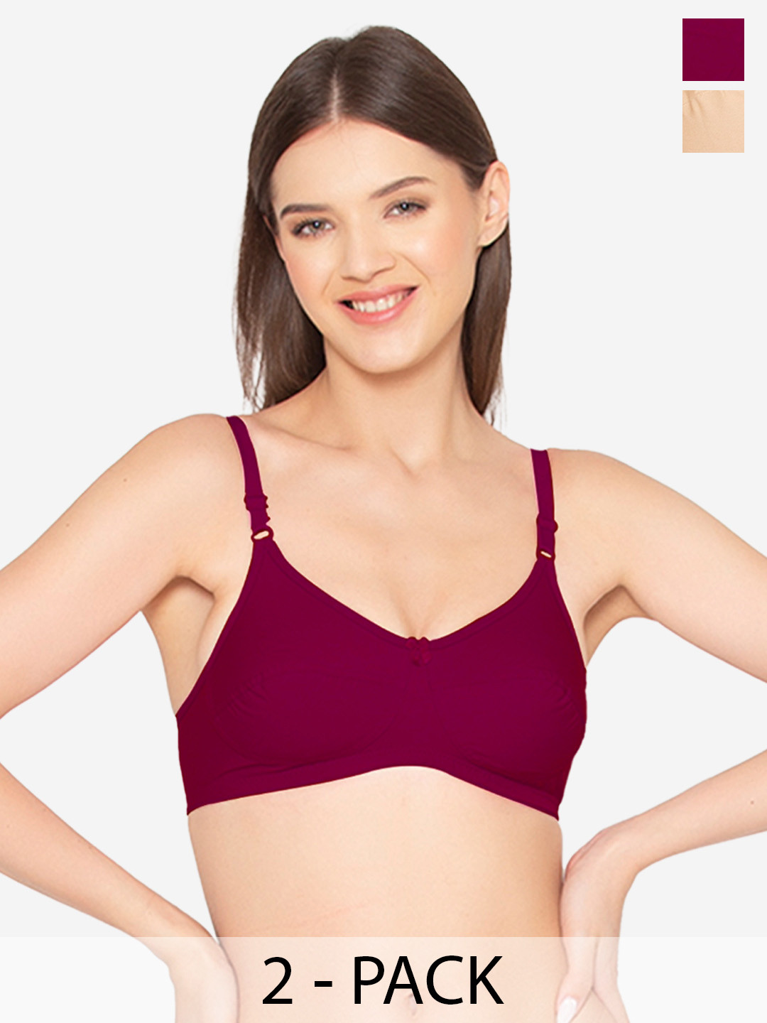 GROVERSONS Paris Beauty Pack of 2 T-Shirt Non-Padded Bra Full Coverage