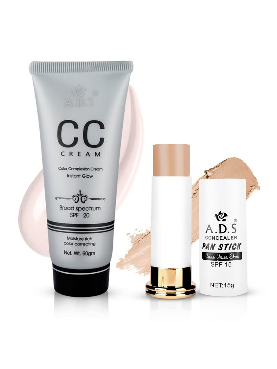A.D.S Instant Glow CC Cream 60 g With Concealer Stick 15 g