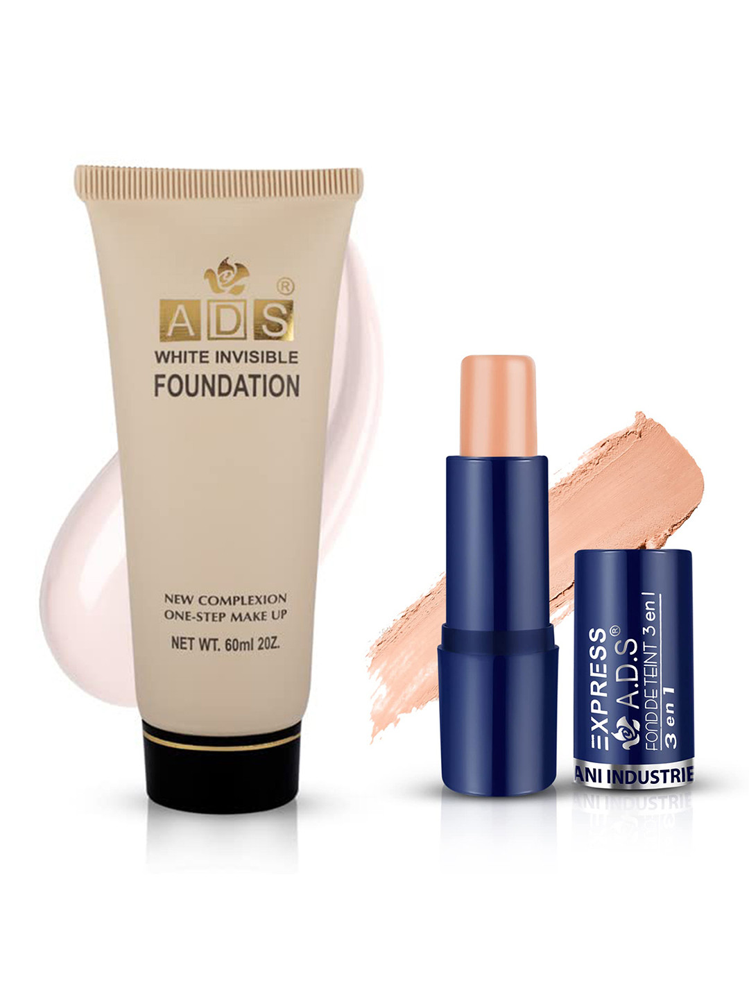 A.D.S Flawless Finish Foundation & Concealer Duo Makeup Combo-Shade 02