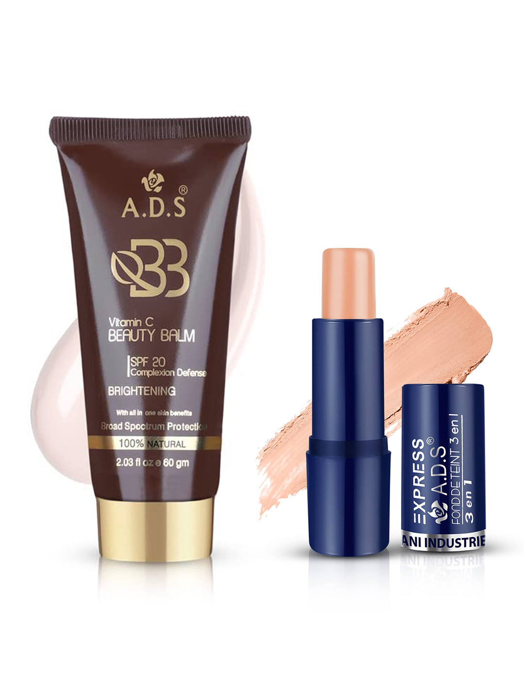 A.D.S Brightening BB Cream 60 g With Concealer Stick 15 g