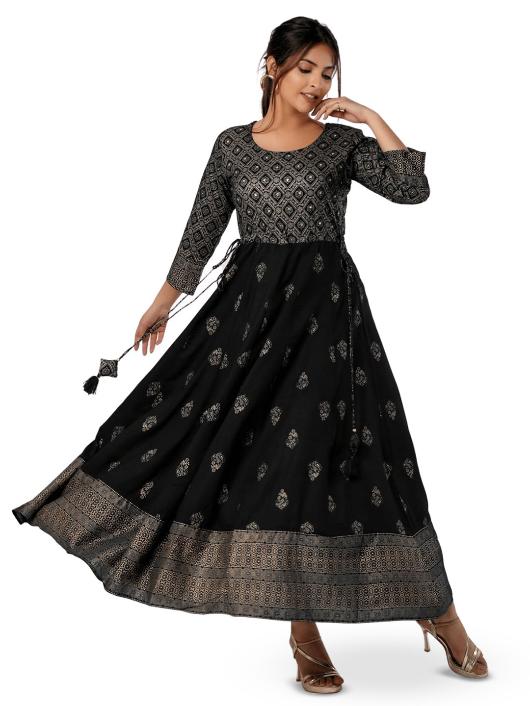 Cloth Bites Ethnic Motifs Printed Fit-&-Flare Ethnic Dress