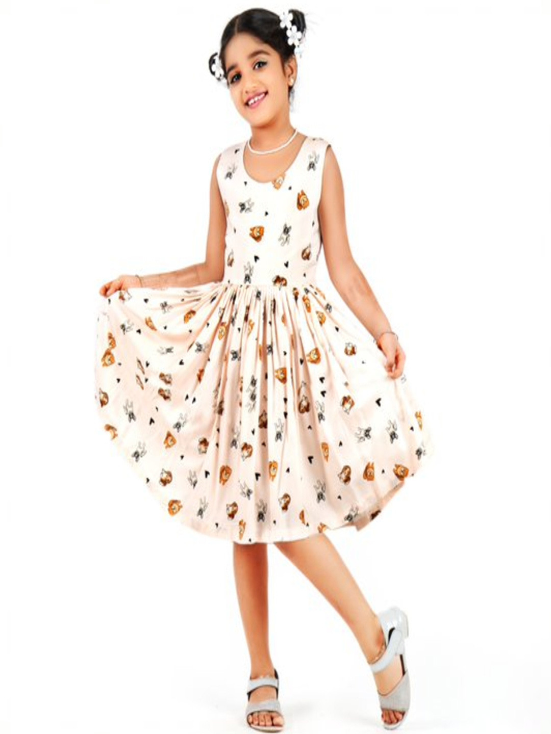 STANWELLS KIDS Girls Conversational Printed Fit & Flare Dress