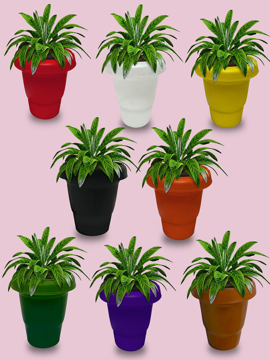 Urban Choice Yellow and Green 6 Pieces Regular Planters