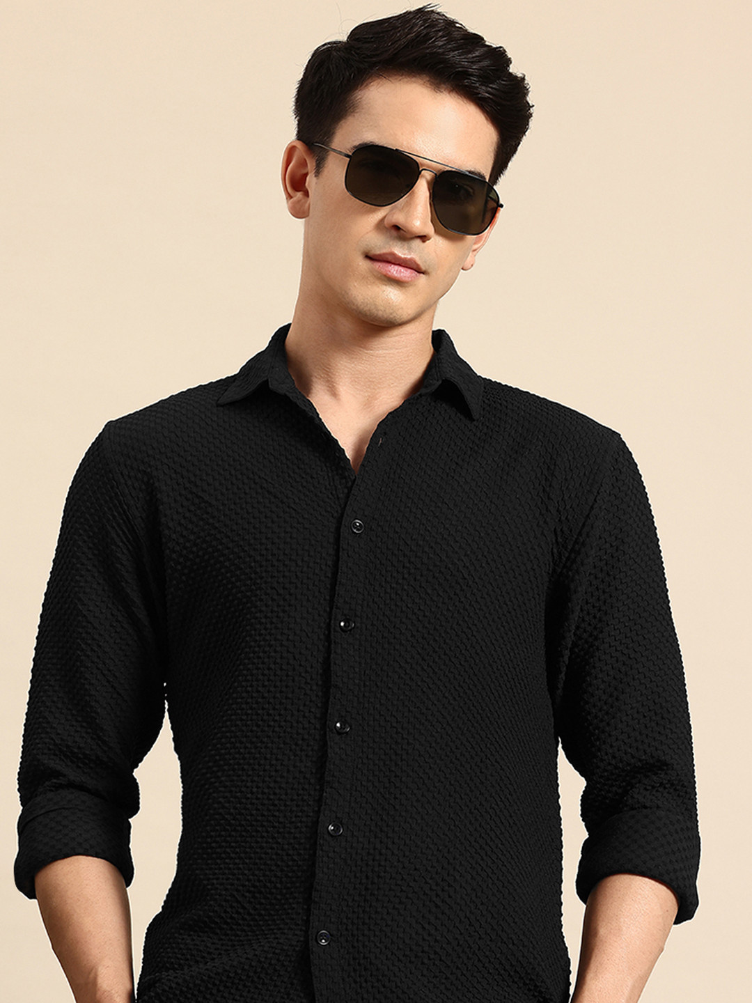 Mast & Harbour Crinkle Casual Shirt