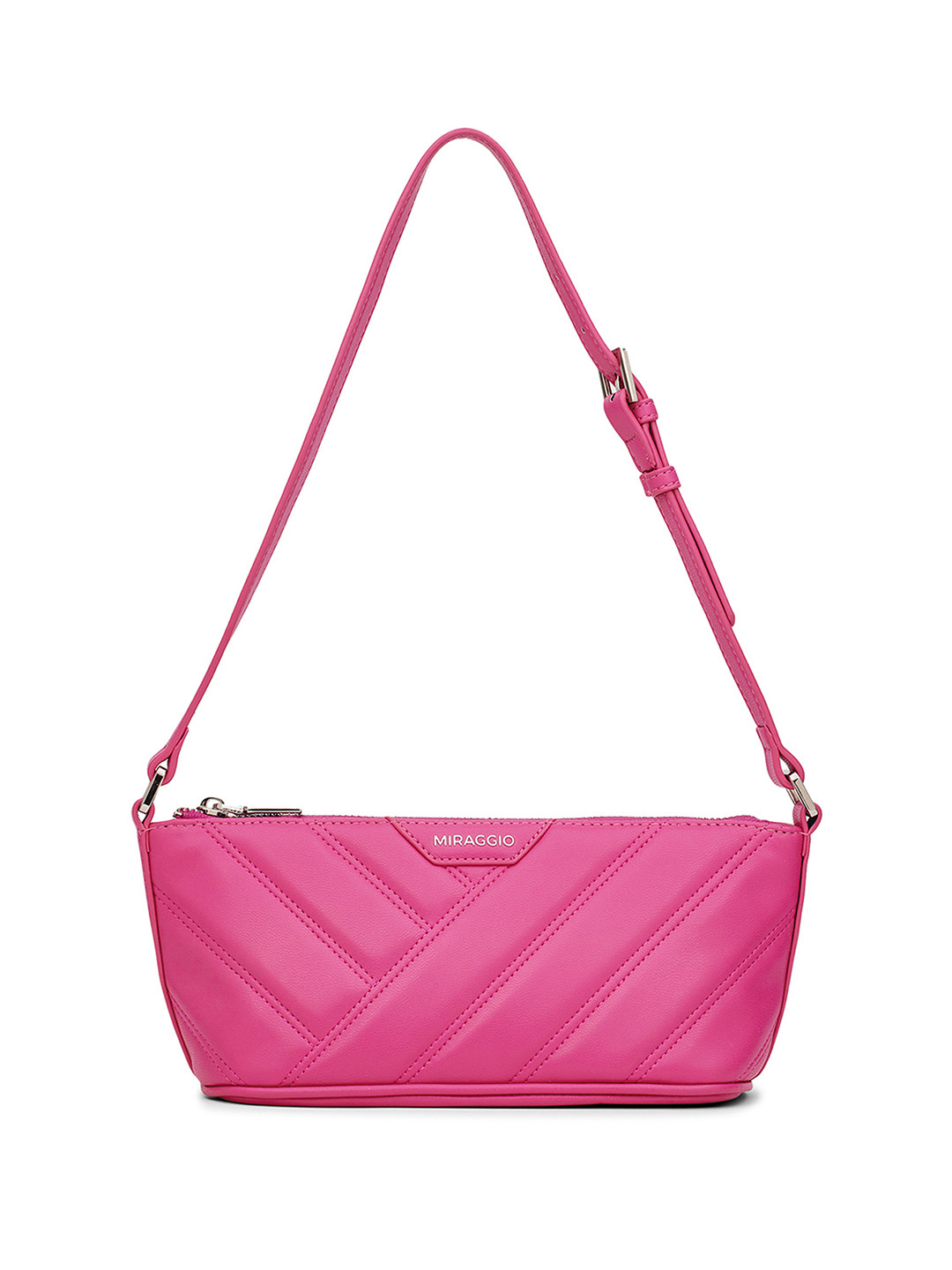 MIRAGGIO Lucy Pink Sling Bag With Adjustable Strap