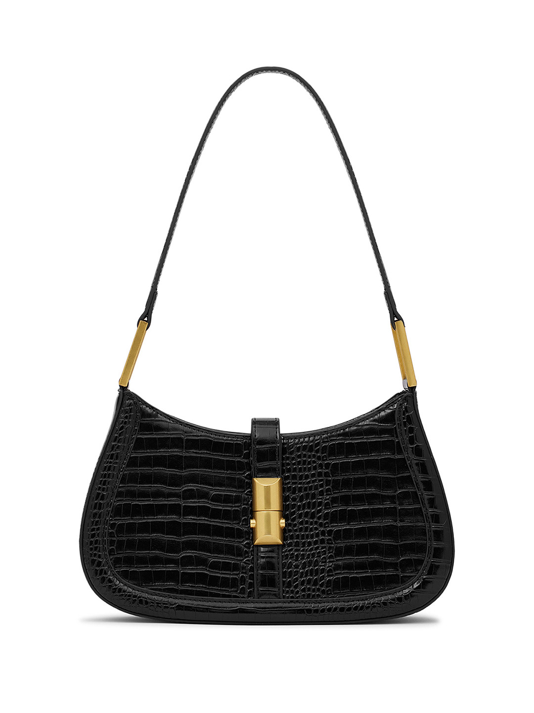 MIRAGGIO Aria Black Structured Shoulder Bag