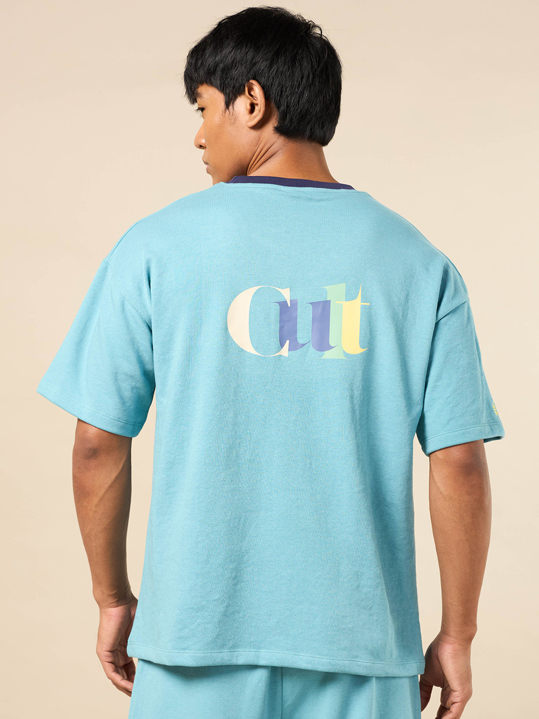 Cultsport Men Bio Finish Solid Round Neck Cotton Oversized T-shirt