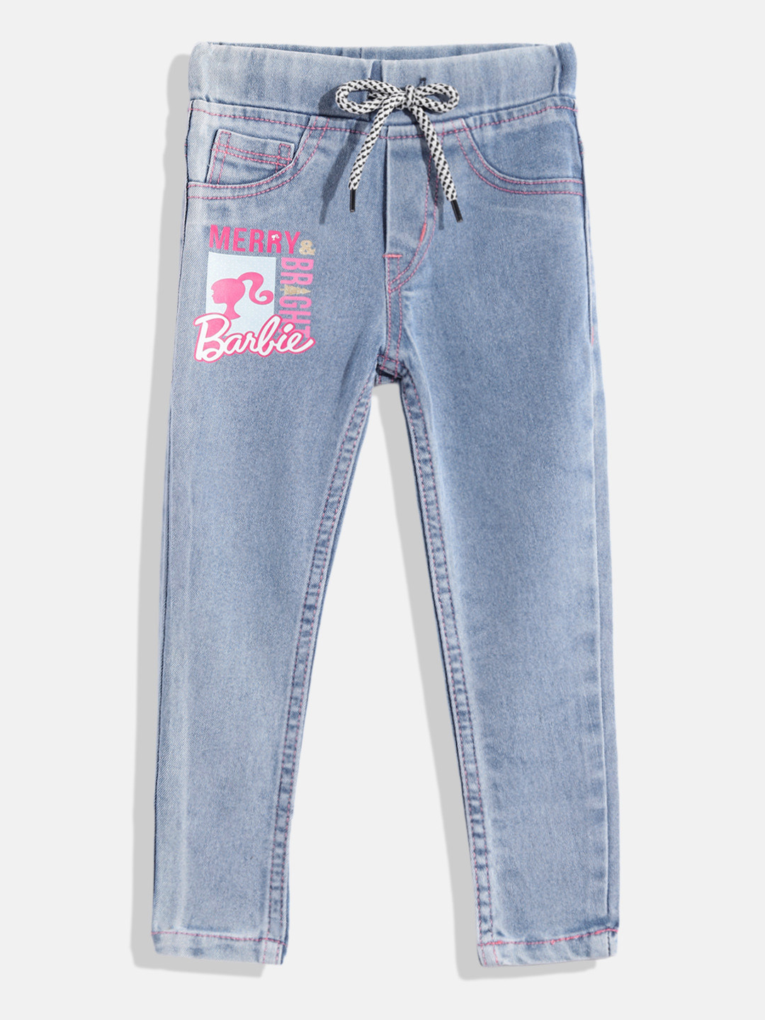 Here&Now x Game Begins Girls Barbie Printed Slim-Fit Jeggings