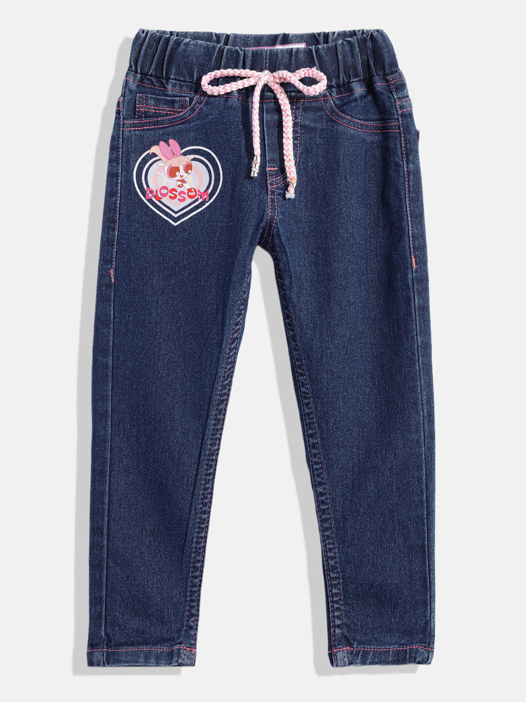 Here&Now X Game Begins Girls Powerpuff Girls Printed Denim Jeggings