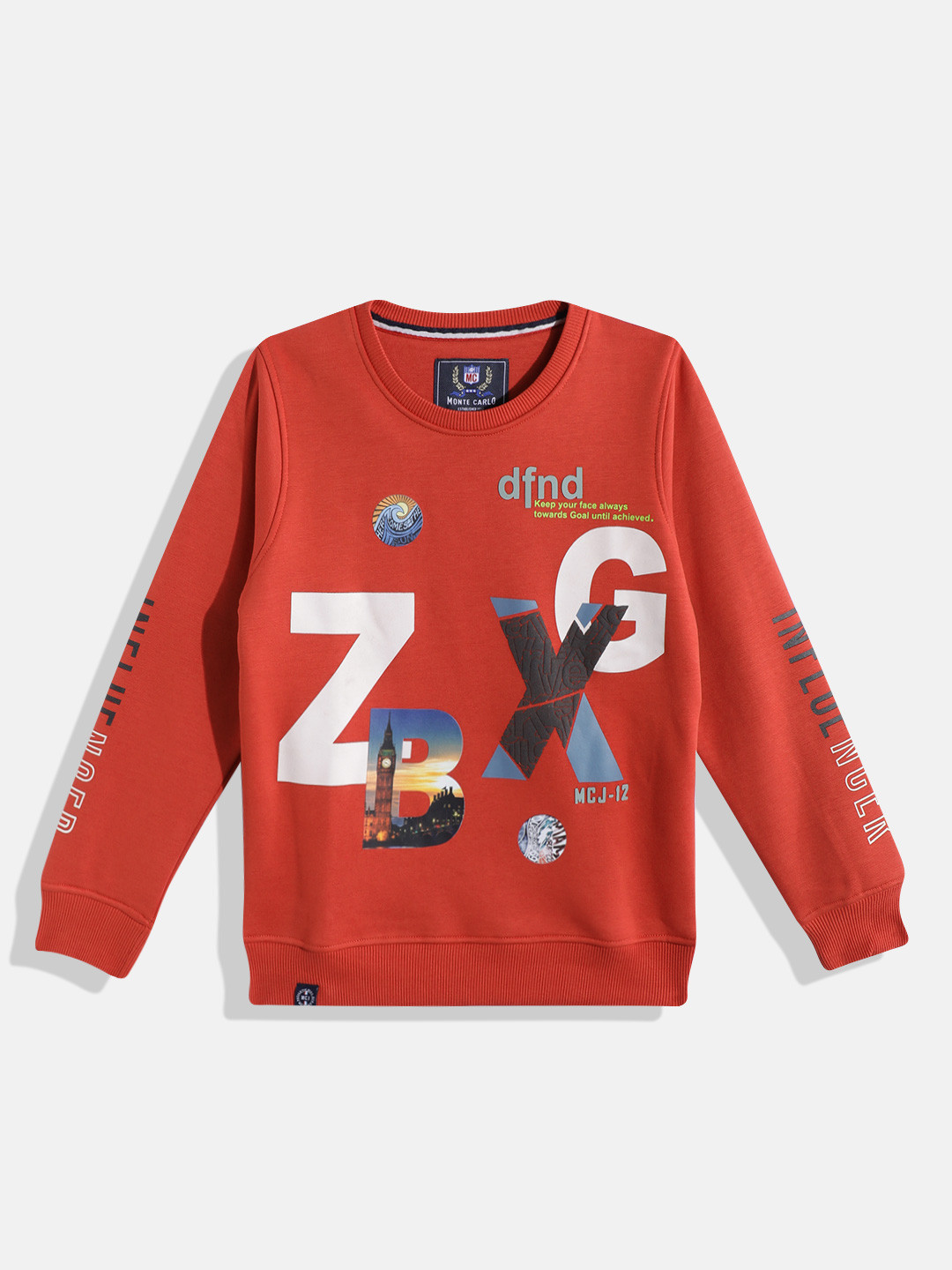 Monte Carlo Boys Typography Printed Sweatshirt