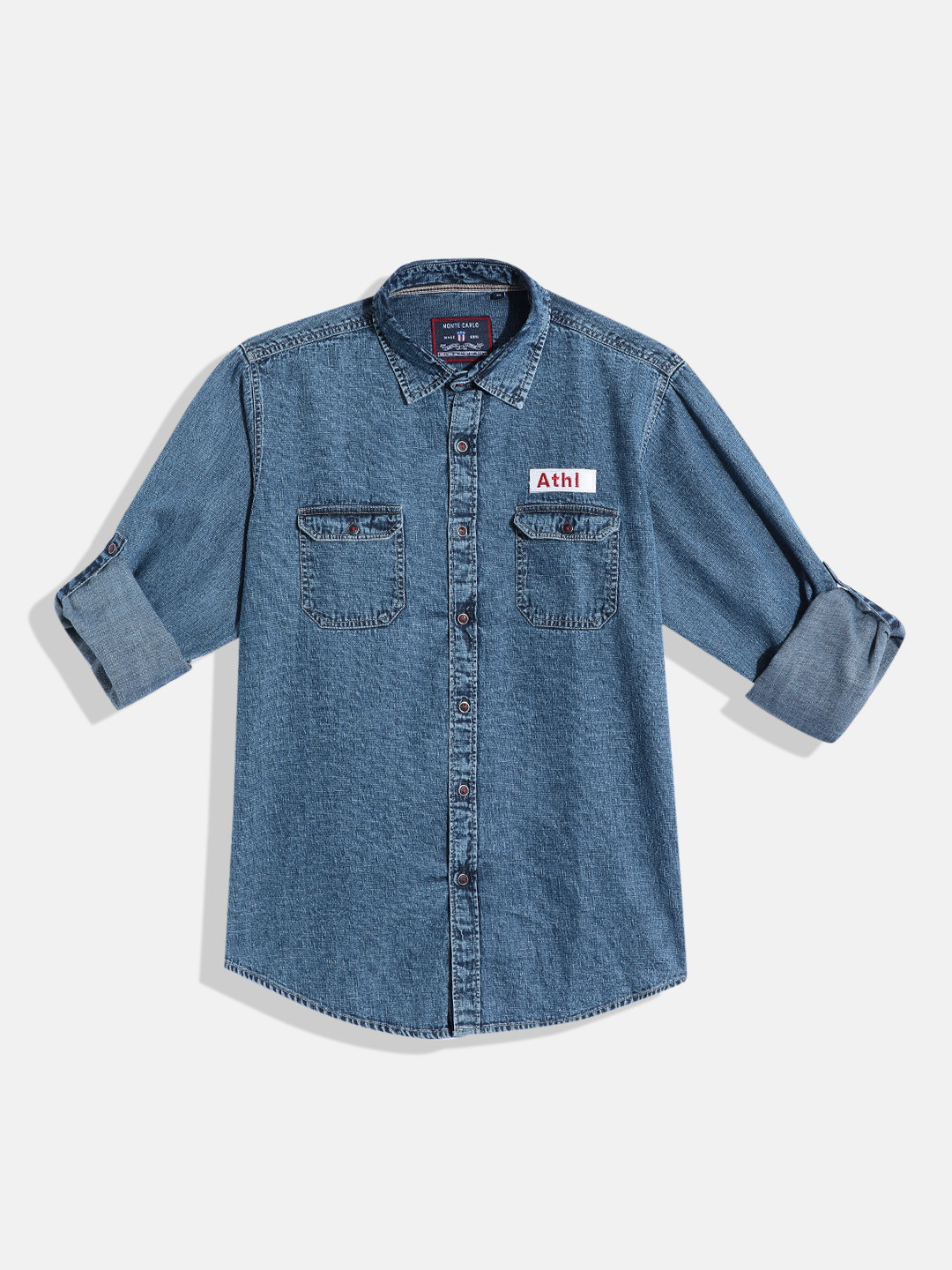 Monte Carlo Boys Solid Chambray Smart Fit Shirt