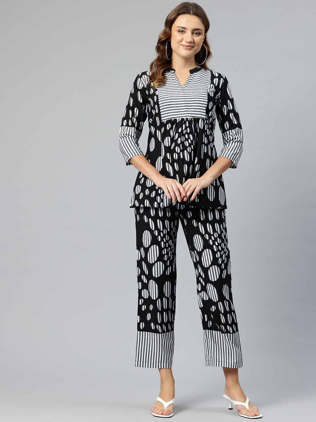 Cottinfab Printed Tunic With Trousers