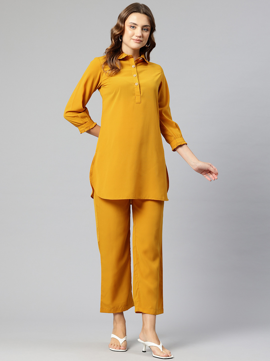 Cottinfab Peter Pan Collared Top with Trousers