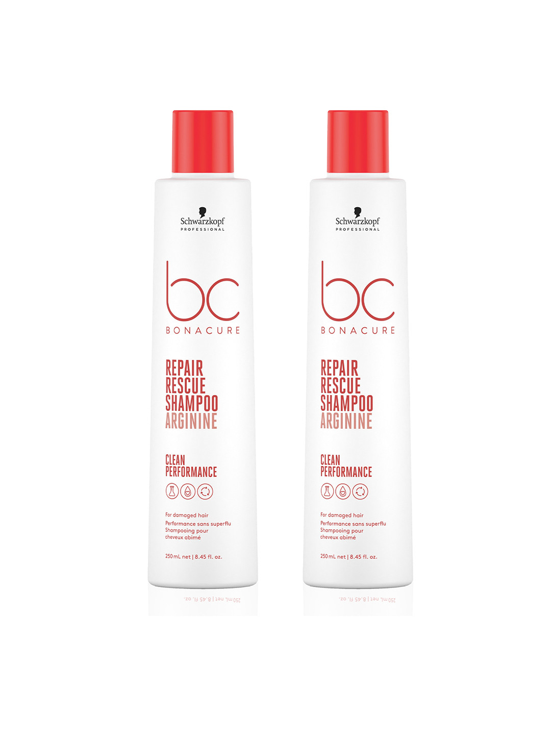 Schwarzkopf PROFESSIONAL 2 Pcs Bonacure Repair Rescue Shampoo with Arginine - 250ml Each