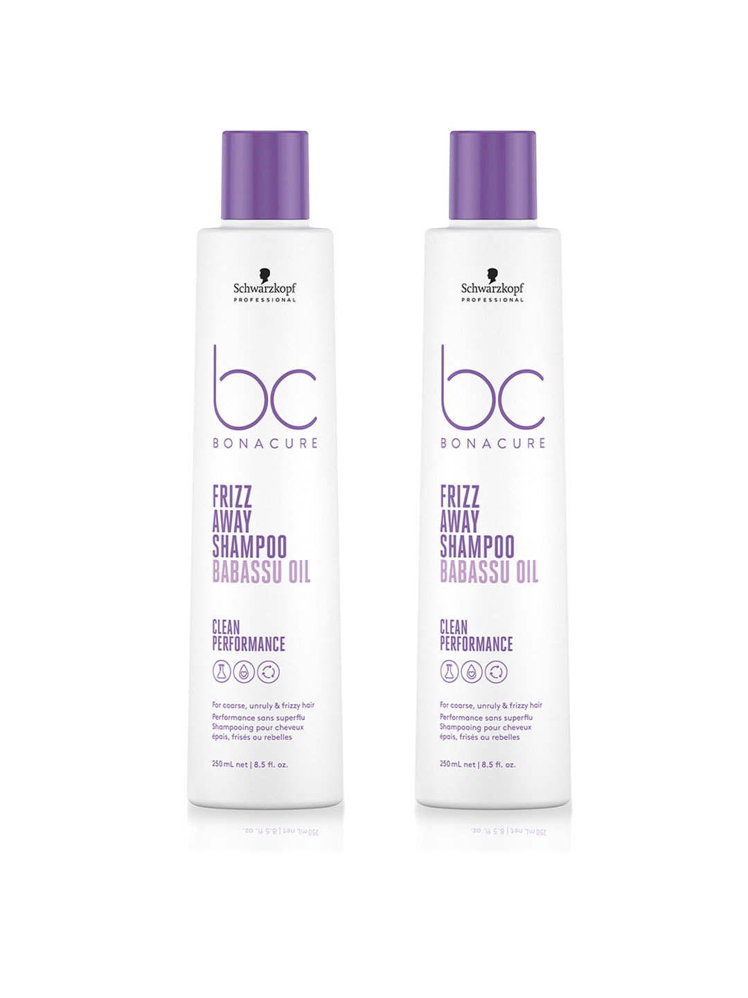 Schwarzkopf PROFESSIONAL 2 Pcs Bonacure Frizz Away Shampoo With Babassu Oil - 250ml Each