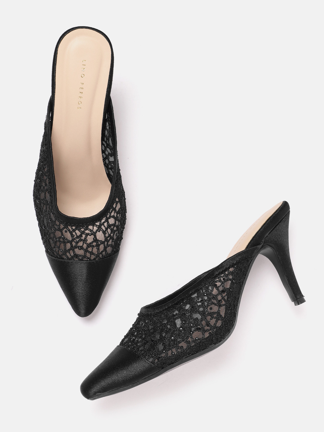 Lino Perros Woven Design Slim Heeled Mules