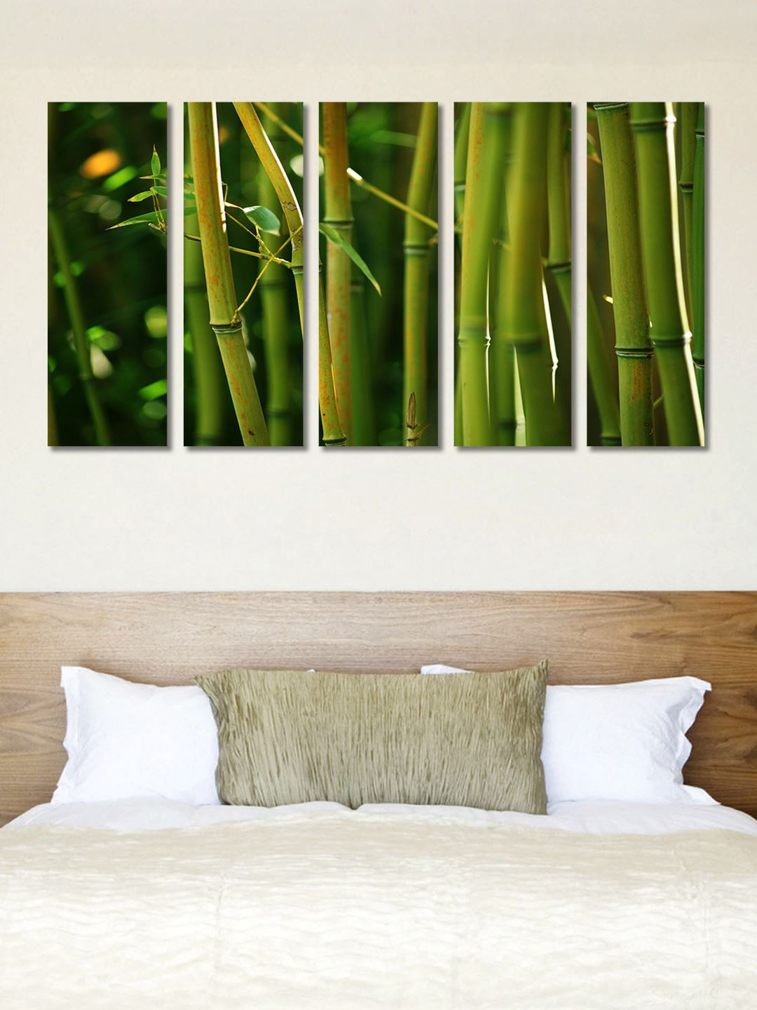 999Store Boat Art Green Canvas 5 Piece Portrait Photographs Wall Art-29.9 x 10.2In