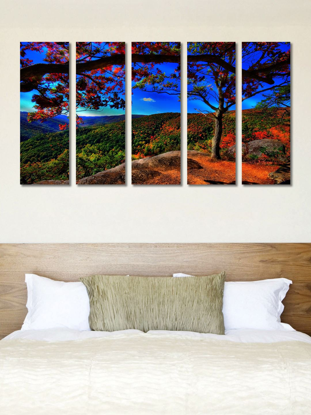 999Store Wild Cat MDF 5 Piece Wall Rectangle Photographs Wall Art - 10.2 x 29.9In