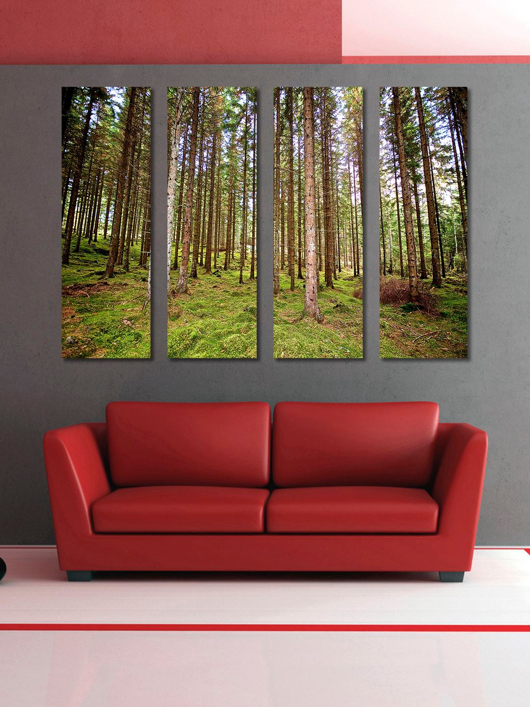 999Store MDF 4 Piece Wall Rectangle Photographs Wall Art - 29.9 x 10.2 In