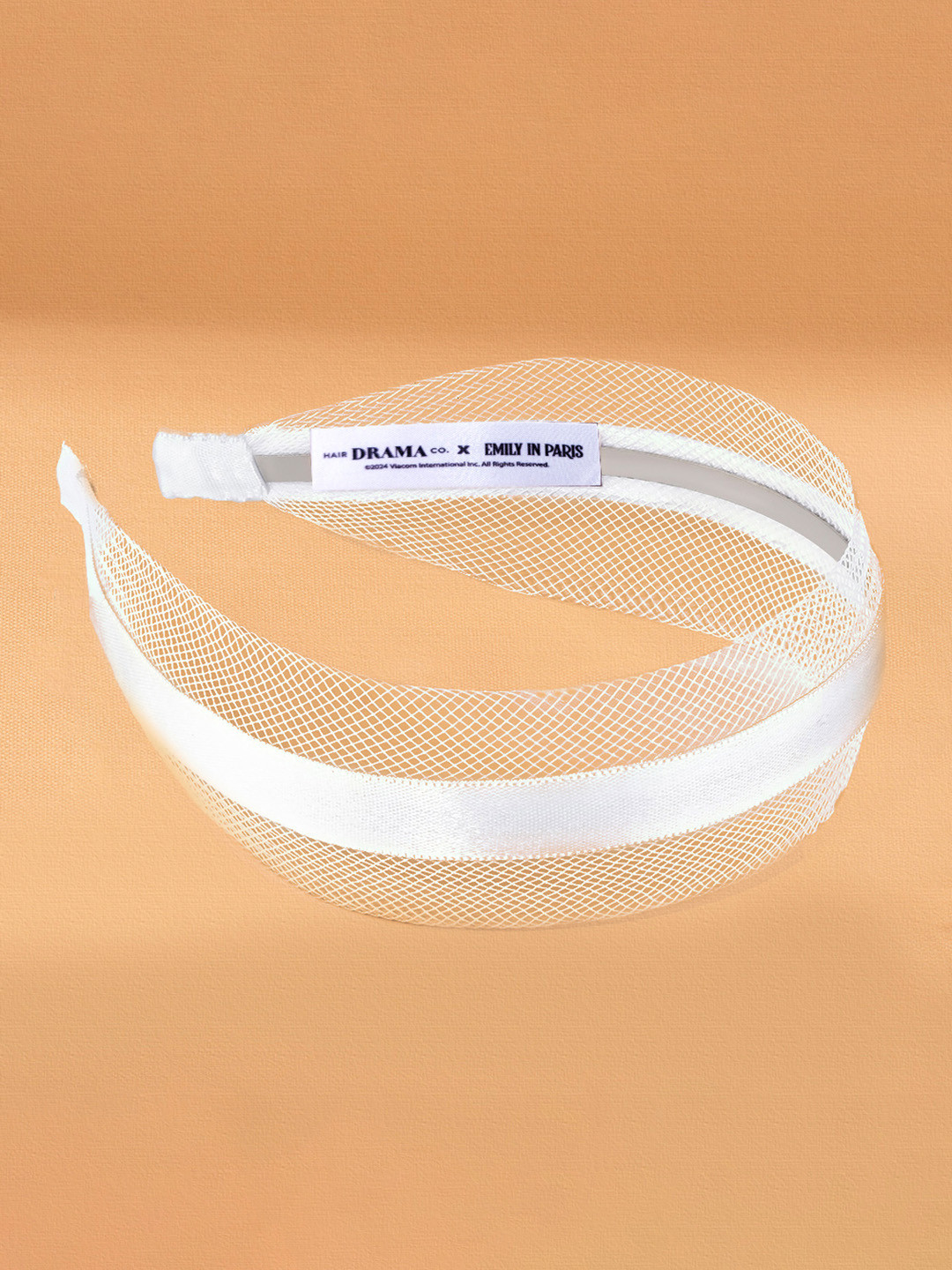 HAIR DRAMA CO. Women HDC x Emily in Paris Net Hair Band with Ribbon