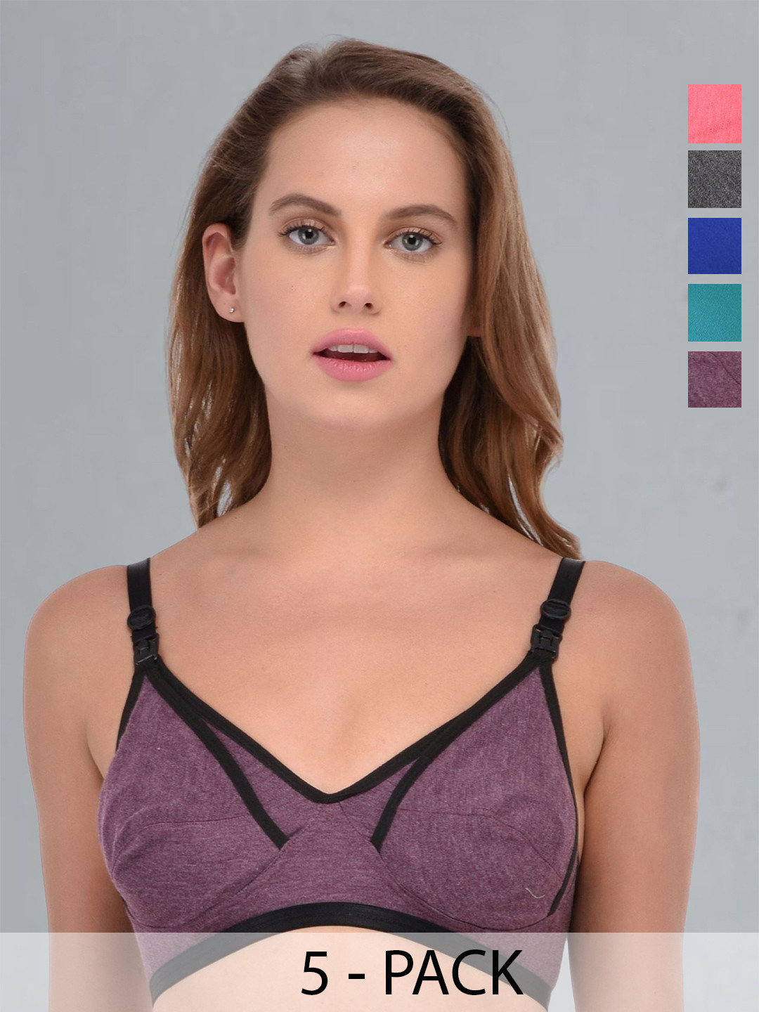 Fabme Women Pack Of 5 Bra Medium Coverage