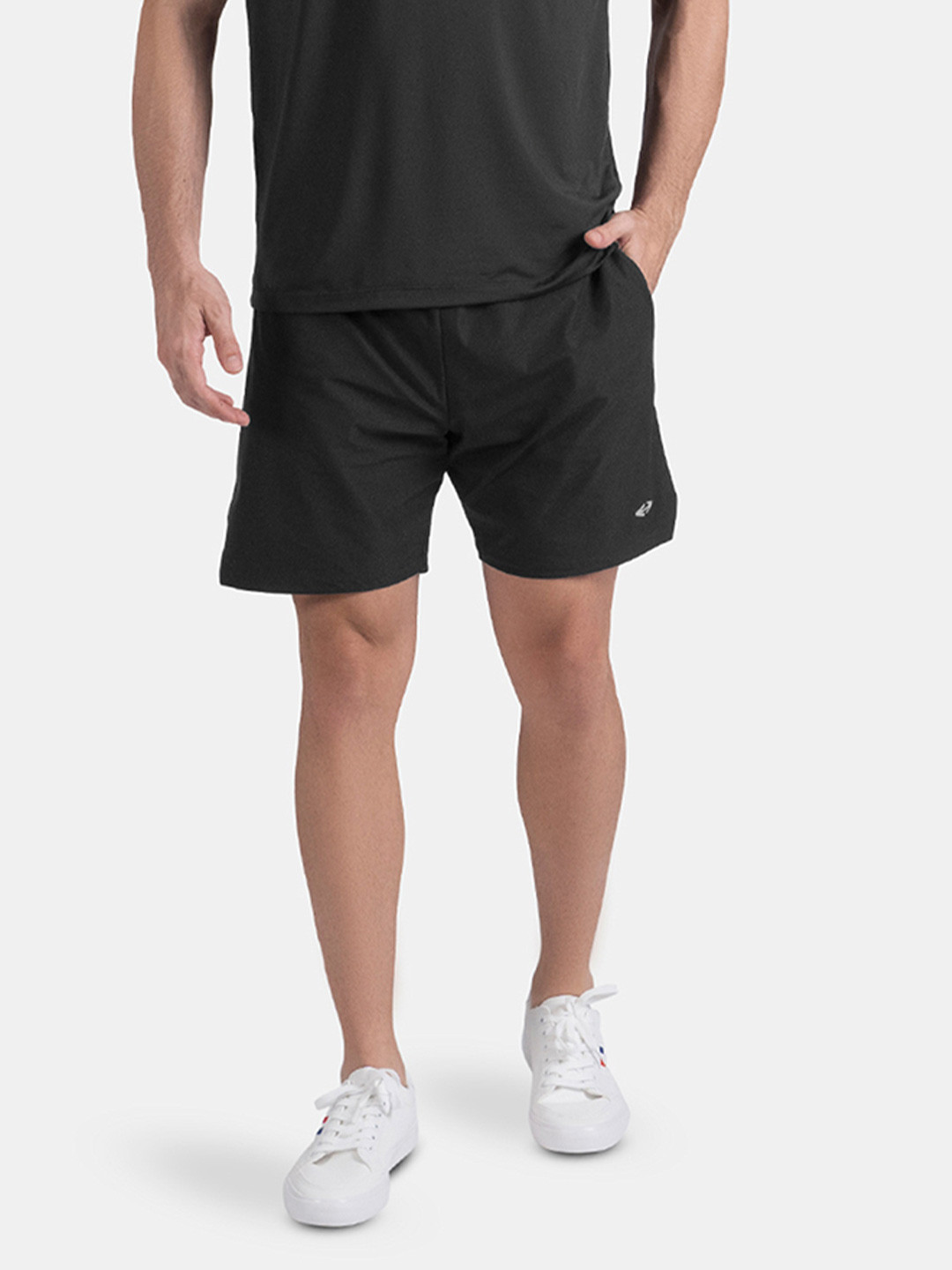 STRCH Men Regular Fit Mid-Rise Double Layered Outdoor Sports Shorts