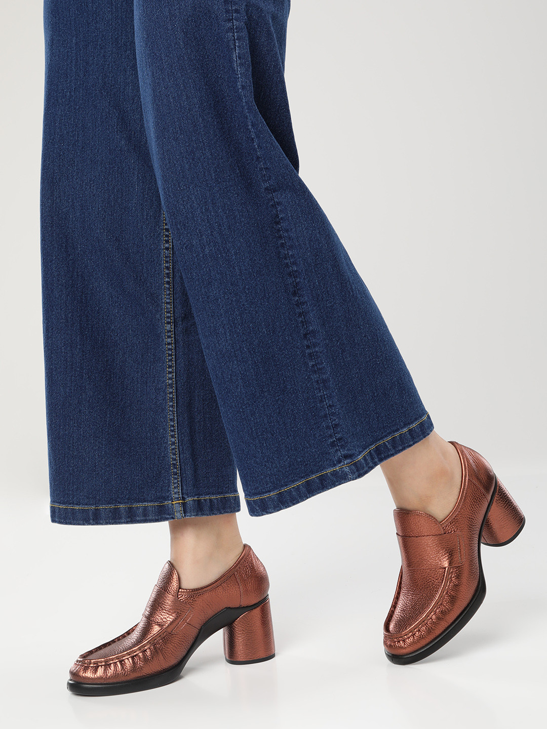 ECCO Women Sculpted LX 55 Leather Work Heeled Loafers