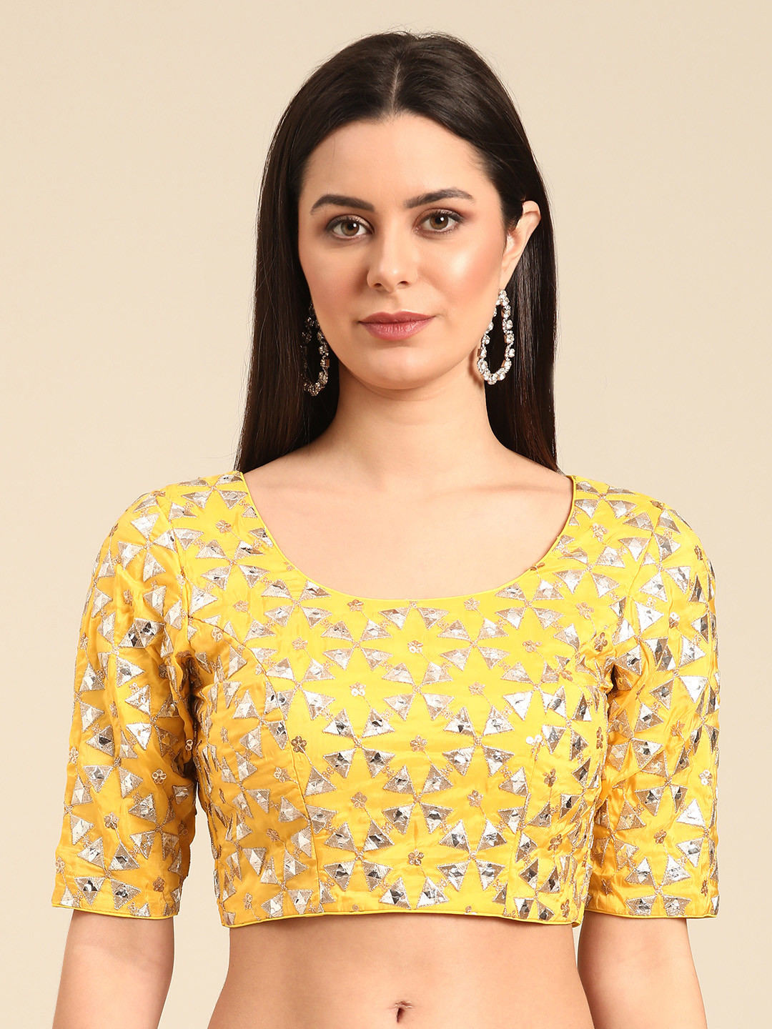 Ethnovog Embroidered Mirror Work Ready To Wear Blouse