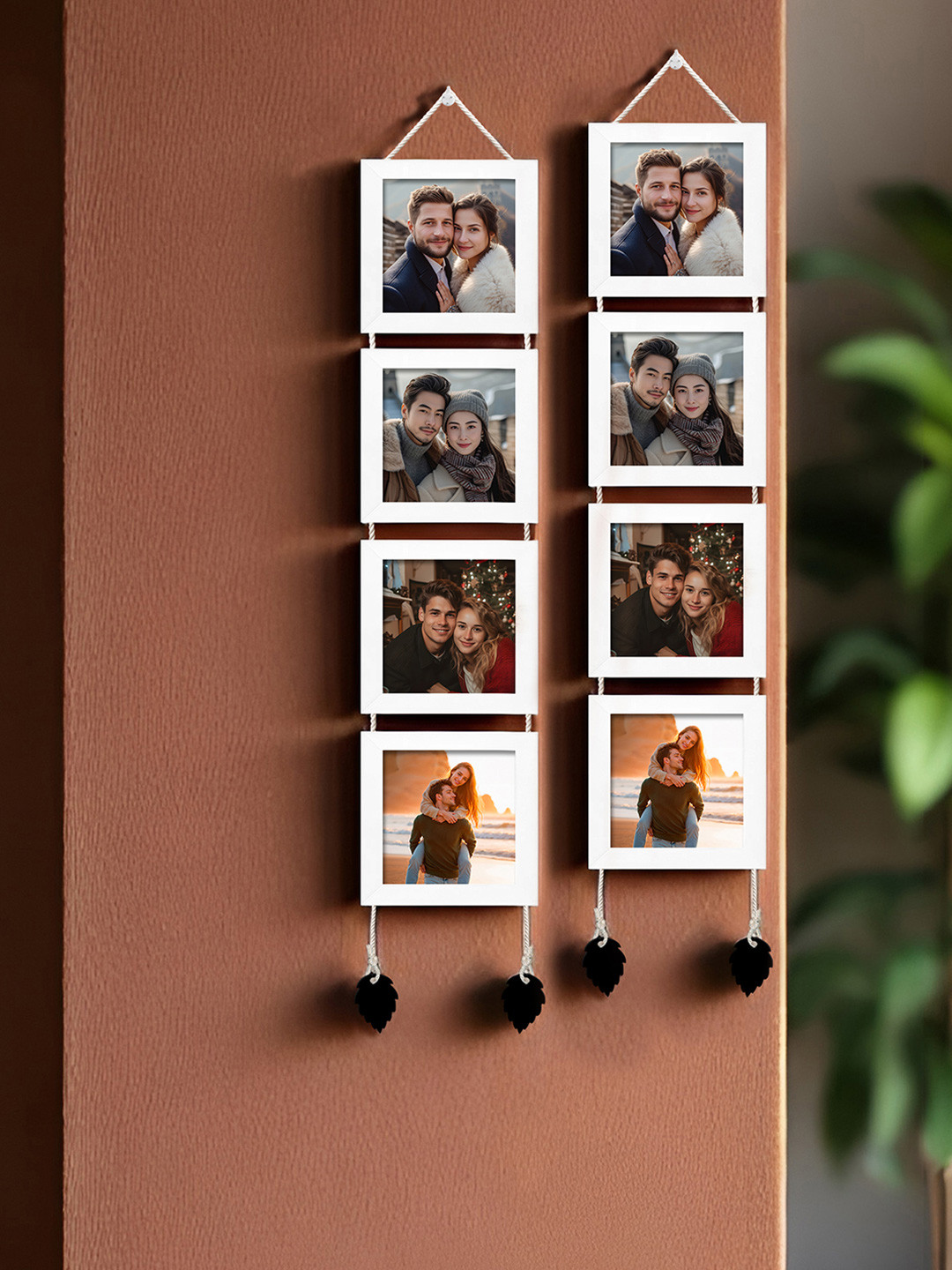 Art Street White 8 Pieces Wooden Wall Hanging Photo Frames