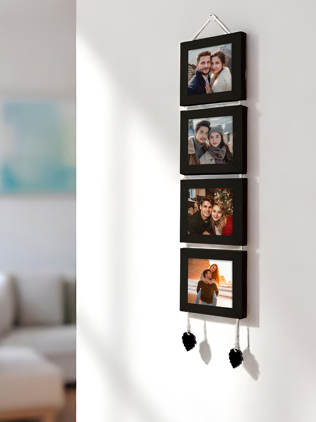Art Street Set of 4 Wood Photo Frame Black Wall Hanging Picture