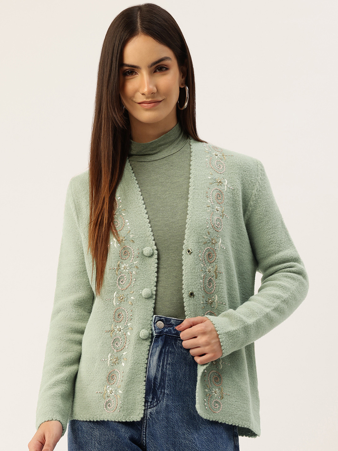 APSLEY Floral Cardigan with Embellished Detail
