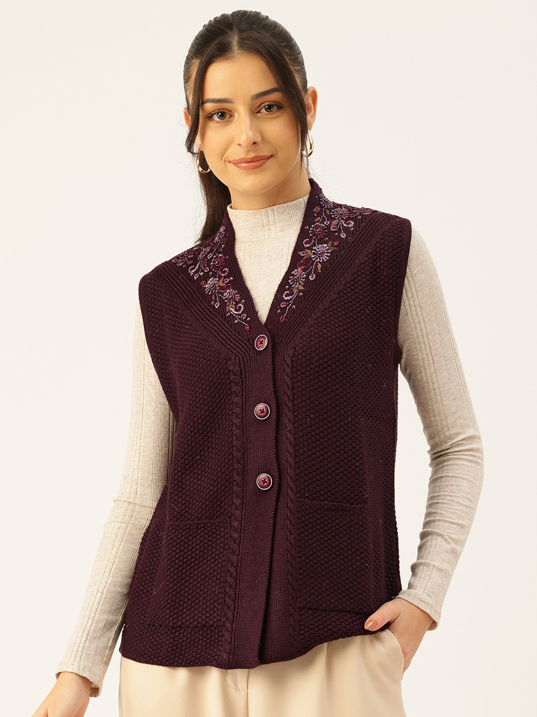 APSLEY Sweater Vest with Embellished Detail