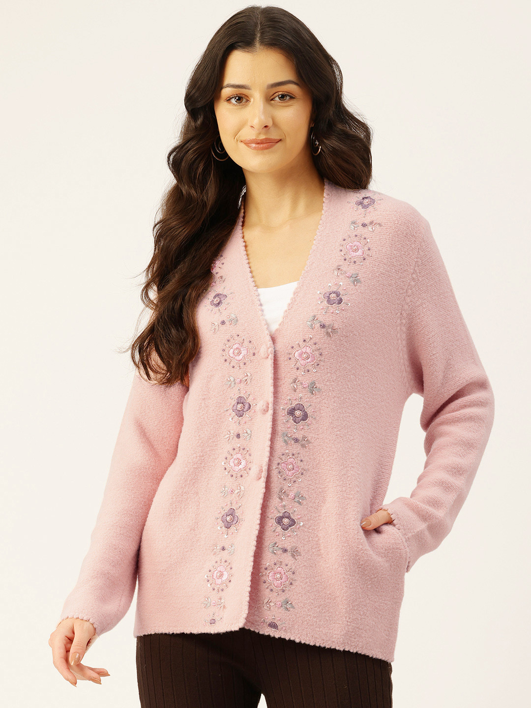 APSLEY Floral Cardigan with Embroidered Detail